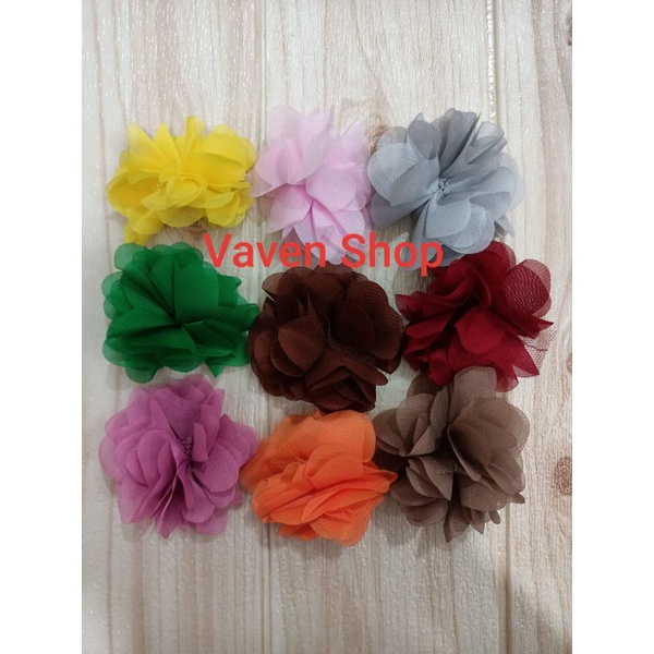 Renda Bunga Frill Besar 7 cm per 10 bunga