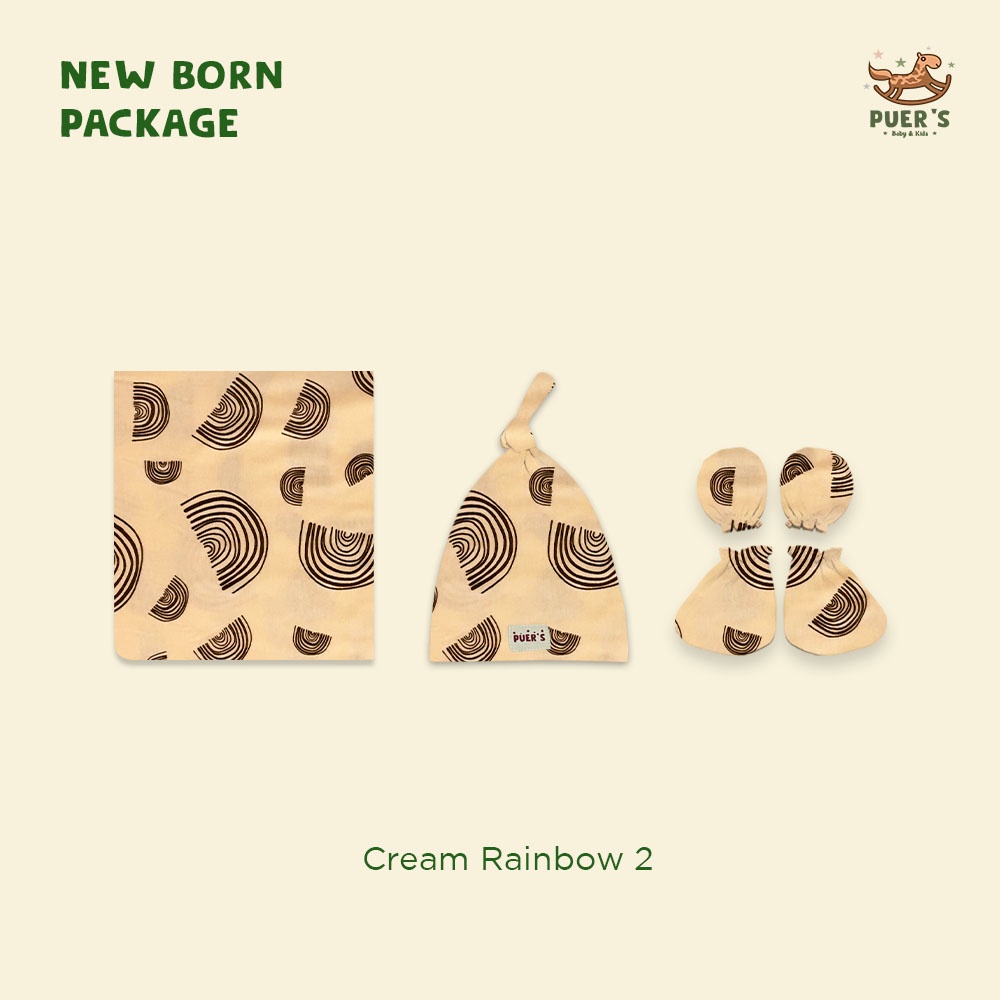 NEWBORN PACKAGE (SWADDLE SET) CREAM RAINBOW 2