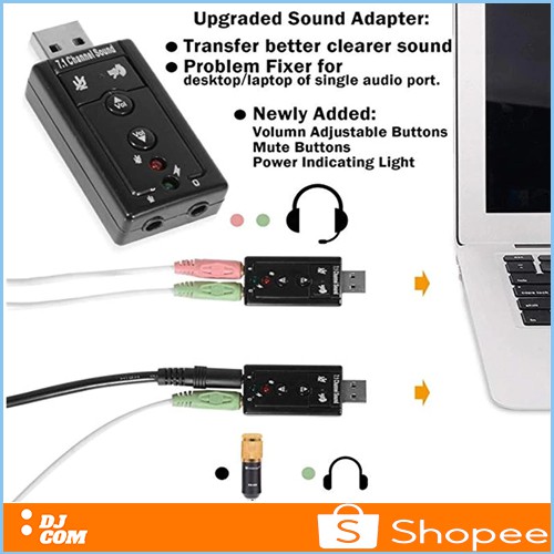 USB Sound Card 7.1Channel External Soundcard Audio