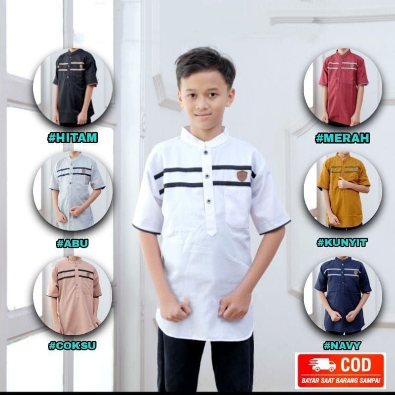 Fashion Baju Muslim Anak Laki - Koko Turki Anak Cowok Terlaris 4 - 12 Tahun