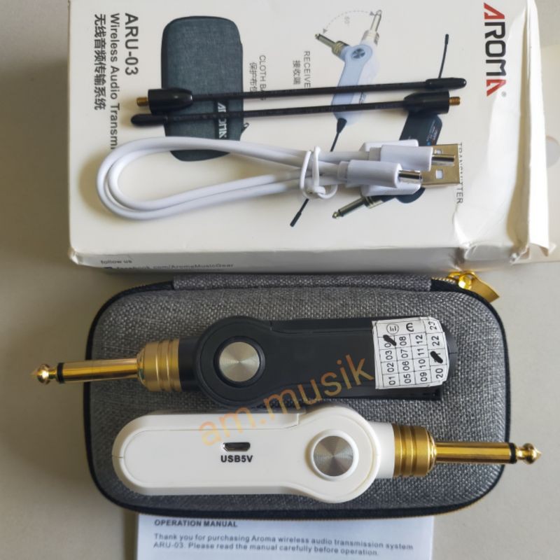 AROMA ARU 03 UHF WIRELESS GUITAR TRANSMITTER AUDIO TRANSMISSION SYSTEM ARU03