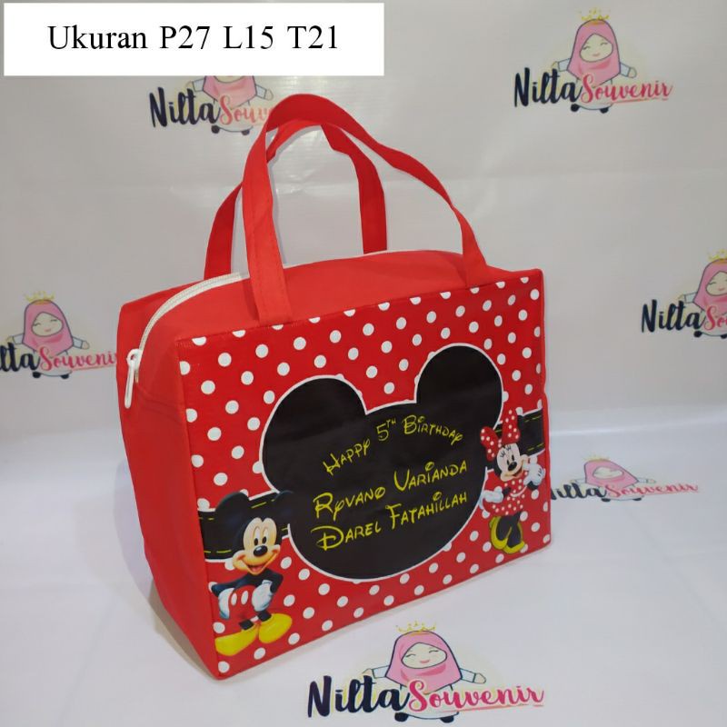 

Tas Ulang Tahun Anak / Tas Goodiebag Double Jinjing Bahan Tebal