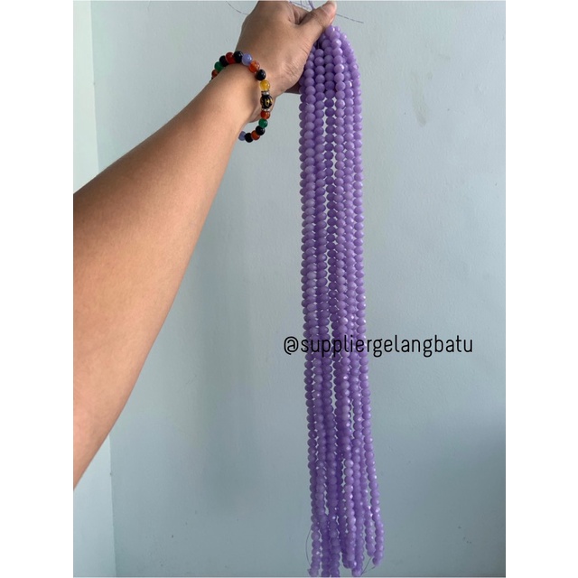 Crystal Ceko 10mm PURPLE DOFF ungu dopp manik bakpao rondele cantik