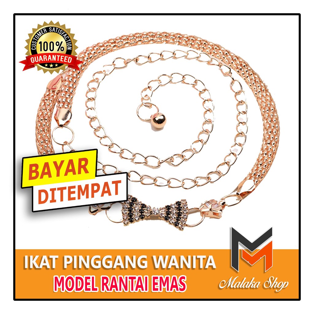 Ikat Pinggang wanita Motif Rantai Gold | ikat pinggang DRESS fashion