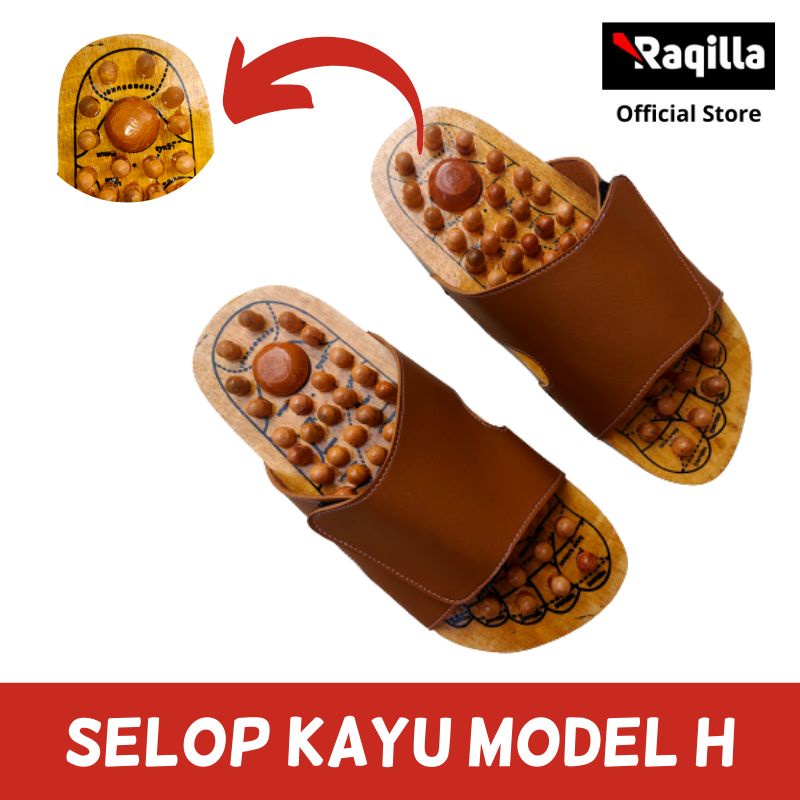 Raqilla Shop - Sandal kesehatan pria dan wanita Sendal kayu rematik sandal kayu refleksi akupuntur