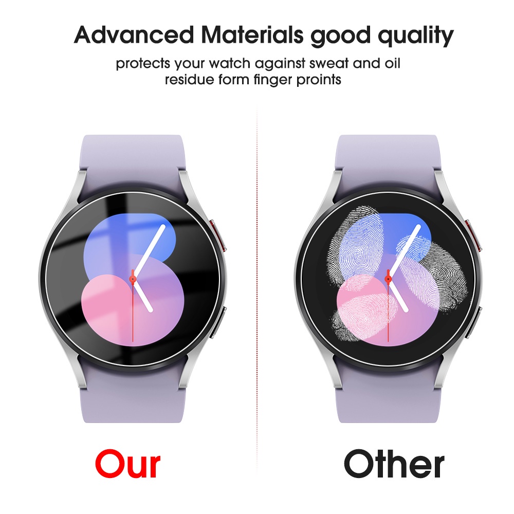 1 / 3pcs Film Pelindung Layar Tempered Glass HD 40 / 44mm Anti Gores Untuk Samsung Galaxy Watch 5