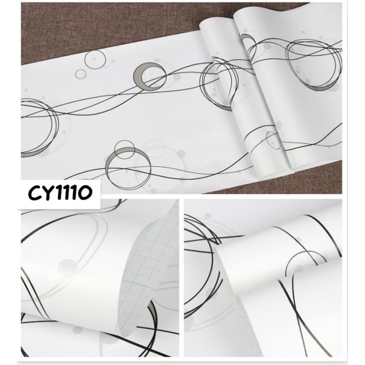 Wallpaper Ulir Bulat Putih Hitam #CY1110