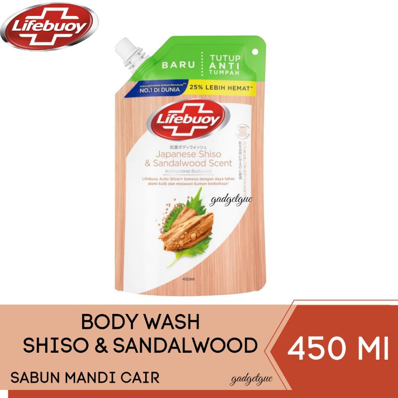 sabun cair lifebuoy Sabun Mandi Cair Shiso Sandalwood 450 Ml sabun mandi cair refill NEW Pouch lifeb