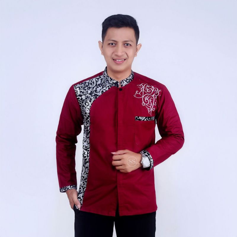 BAJU KOKO PRIA MUSLIM/Bajubatik/batikkombinasi/kokobatik/batikterlaris/batikpria/