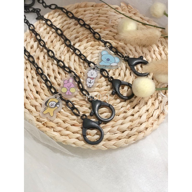 MISO tali masker rantai aktilik BTS BT21 kartun lucu / kalung masker / chain mask