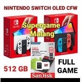 Nintendo Switch Oled Putih White Neon Red Blue Console Game Gaming New