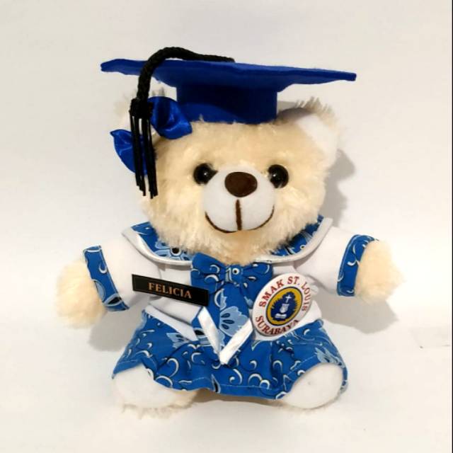 Boneka Small Bear 22cm Dalam Seragam Sekolah (SMAK St.Louis 1 Surabaya)