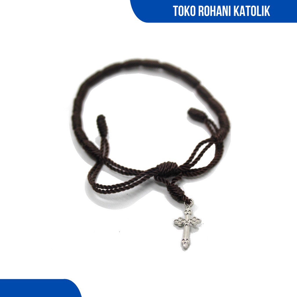 GELANG ROSARIO TALI NILON / GELANG SALIB / GELANG KATOLIK