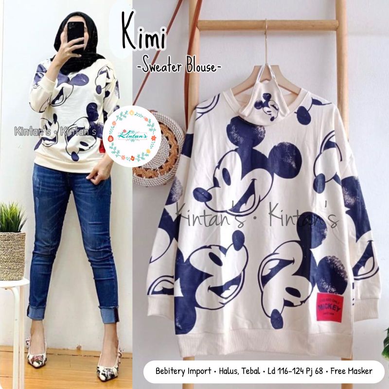 Sweater blouse muslimah / kimi sweater blouse by kintans / Sweater babytery halus