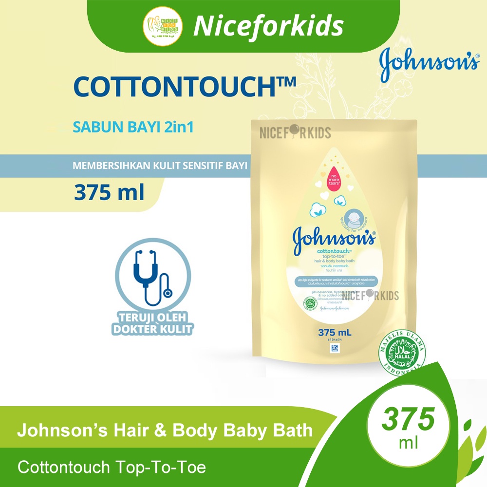 Johnson's Hair &amp; Body Baby Bath Refill 375 ml / Sabun Mandi Bayi / Sabun Mandi Cair Bayi