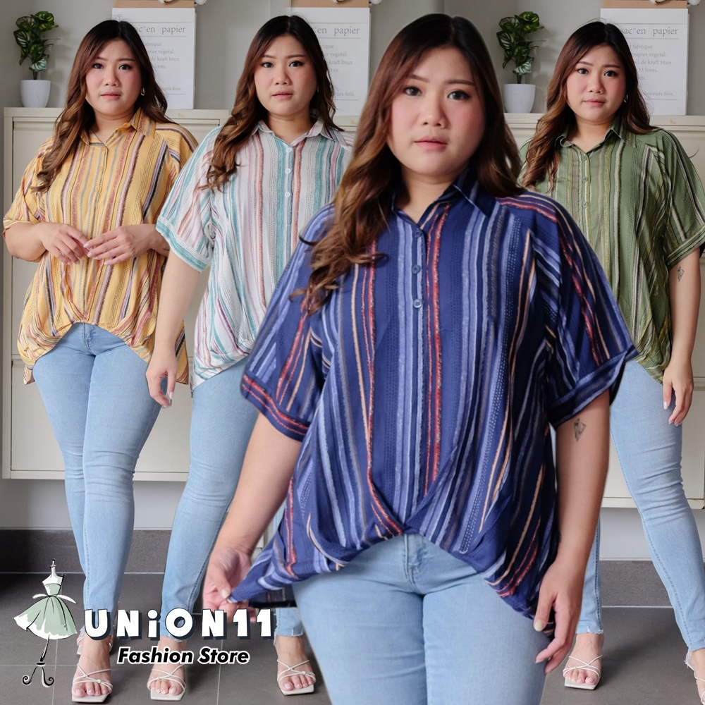 UNION11 - ATASAN JUMBO WANITA LD 130 / BAJU JUMBO WANITA / BAJU KERJA WANITA BIGSIZE / BLOUSE JUMBO WANITA / ATASAN JUMBO XXXL WANITA MUAT BB 90 KG
