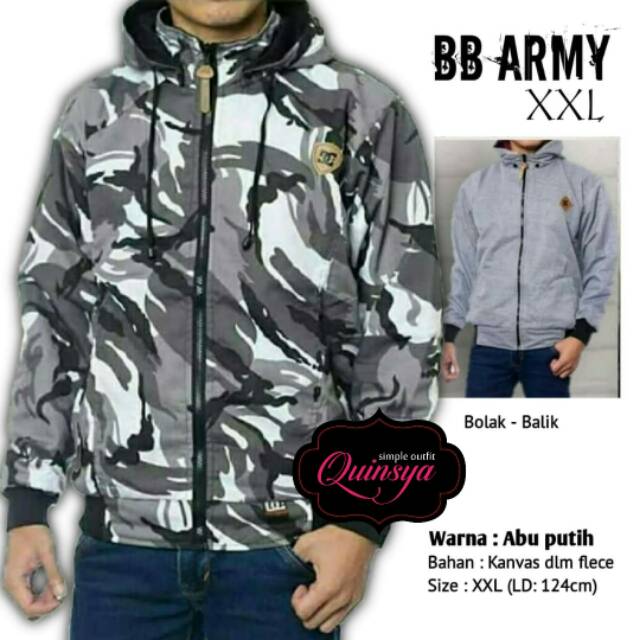 Jaket DC ARMY BB Bolak-Balik Loreng Army Parasut Rusia