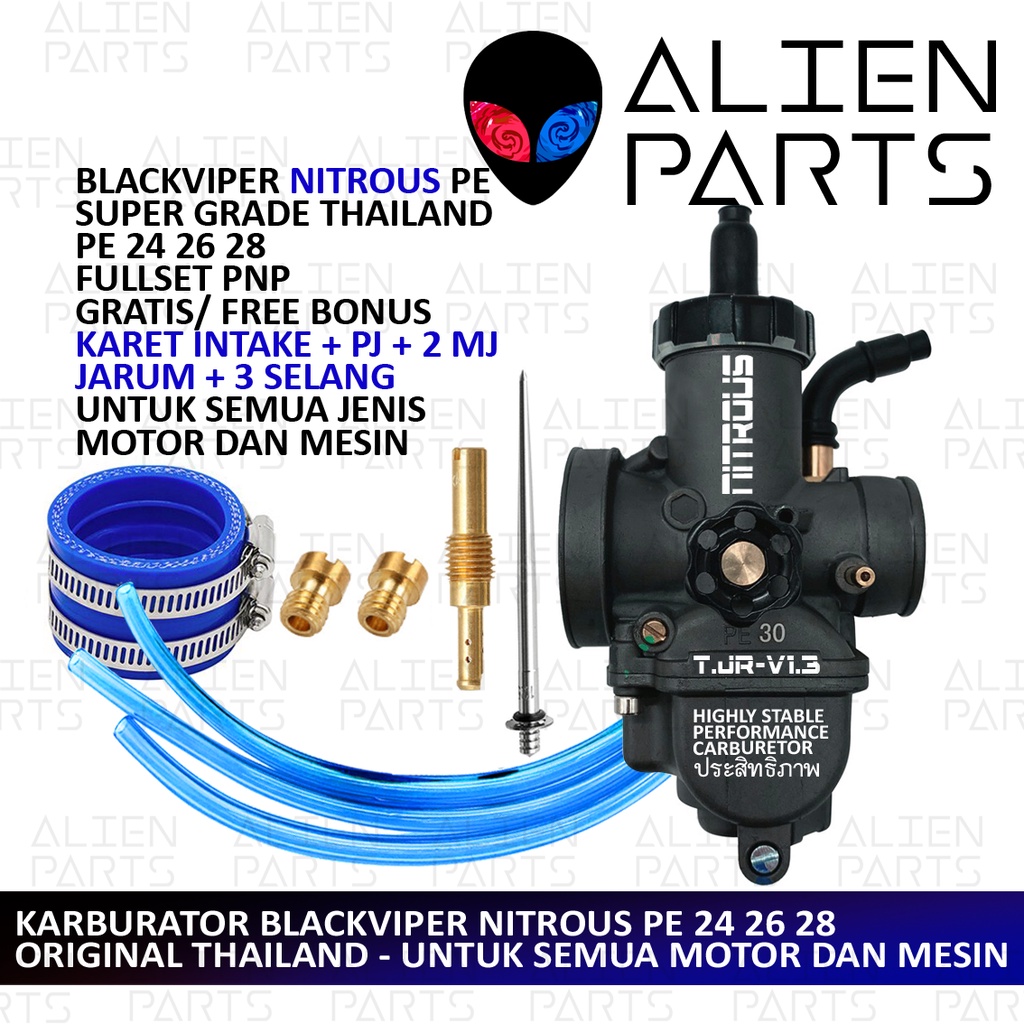 (BISA COD) KARBURATOR ORIGINAL PE BLACKVIPER NITROUS QUICK 24 26 28 30 SKEP KUNINGAN BEAT VARIO MIO 