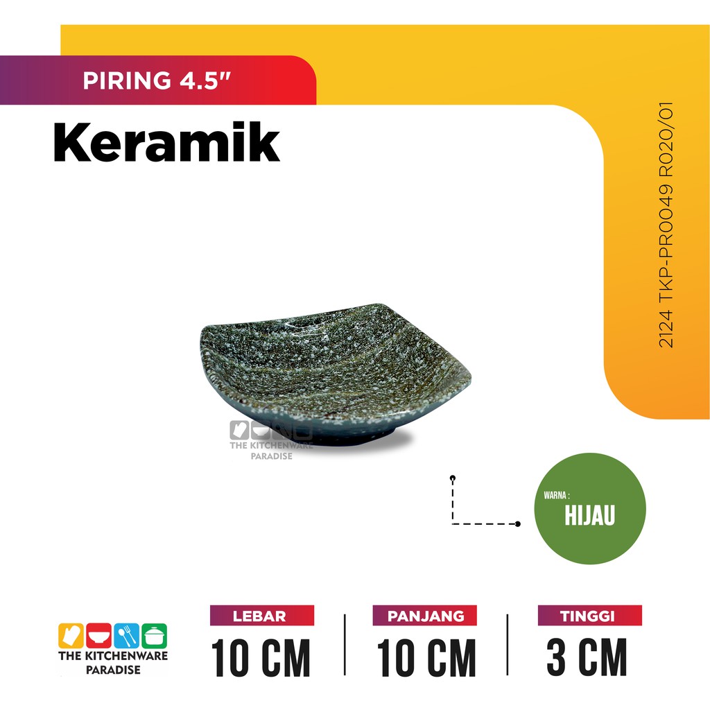 PIRING KECIL 4.5 INCH BAHAN KERAMIK WARNA HIJAU