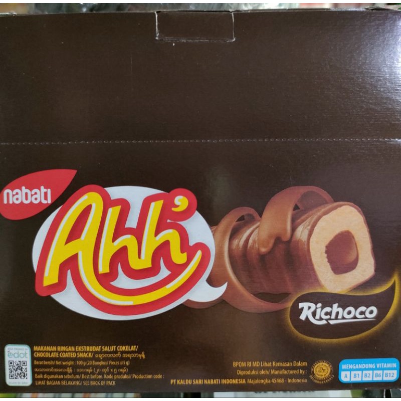 

Nabati Ahh, 1box isi 20pc @4gr, rasa krim keju atau coklat ED 2 juni 25