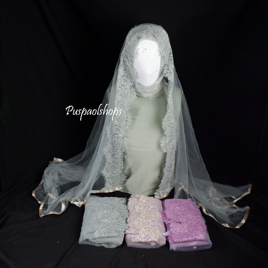 VEIL RENDA BROKAT TILE SILK PREMIUM VEIL HIJAB VEIL PENGANTIN SLAYER