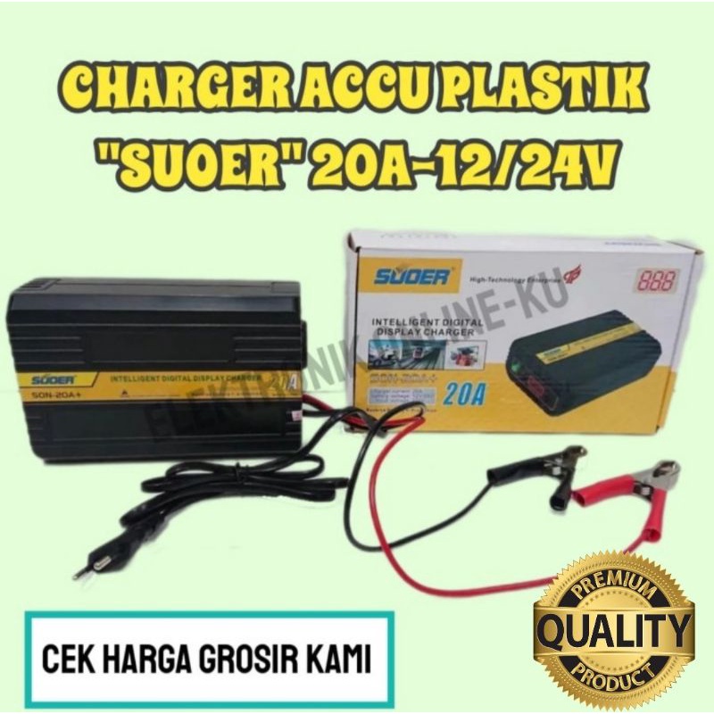 CHARGER ACCU PLASTIK SUOER 20A 12V / 24V