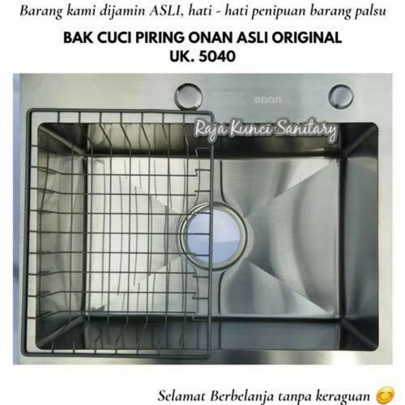 Kitchen Sink 5040 ONAN Golden Hand/Paket Lengkap Kitchen Sink ONAN Golden Hand Stainless Stell/Bak Cuci Piring 5040 Stainless