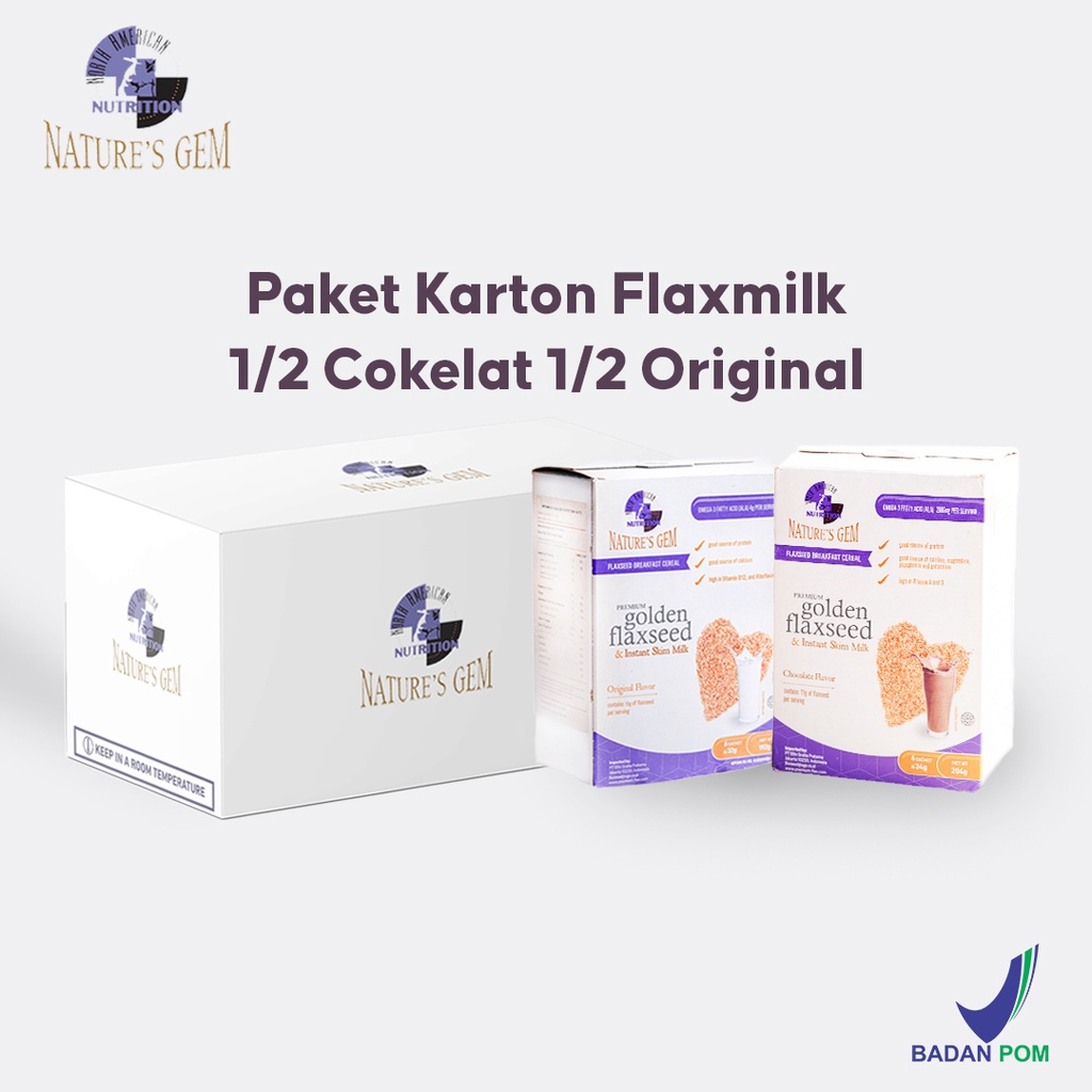 

North American Nutrition Nature’s Gem - Paket Karton Flaxmilk Cokelat & Original 24 pcs