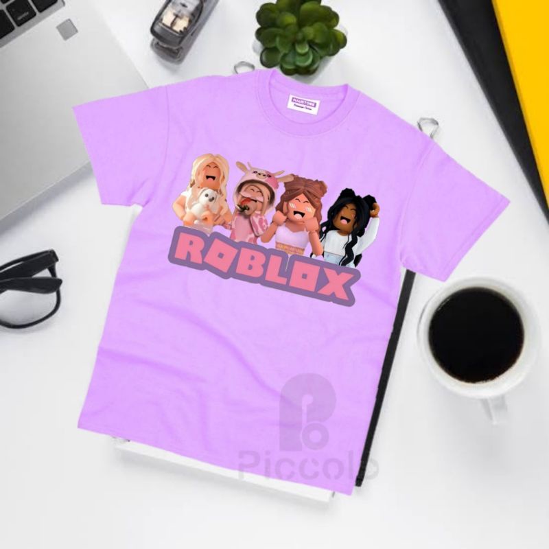 baju kaos anak anak roblox gril /kado ulang tahun bahan premium (free nama anak)