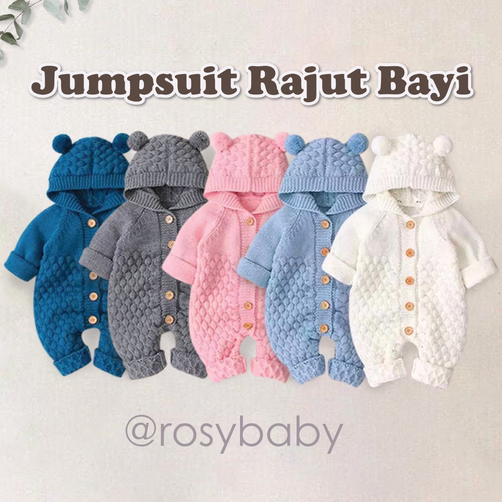 Jumper Bayi Laki-laki&amp;Perempuan Jumper 0-12 Bulan Popcorn Rajut Halus Lembut/jumpsuit bayi Lembut