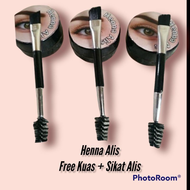HENNA ALIS Set + FREE Kuas &amp; Sikat Alis 2 in 1 [ TATO ALIS Halal ]