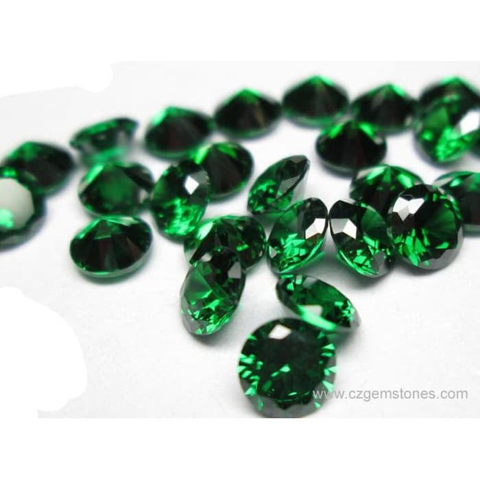 Green Cubic Zirconia 1.75MM Loose perbutir A5 grade Zircon