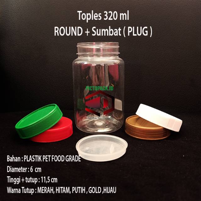 Paket Isi 50 Pcs Toples Bulat 320ml