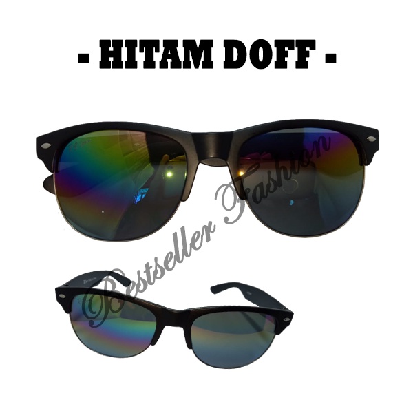 Kacamata Hitam Model Clubmaster Gaya Vintage Anti UV Cassual Sunglasses Kacamata Fashion Lensa Rainbow UNISEX NOCASE