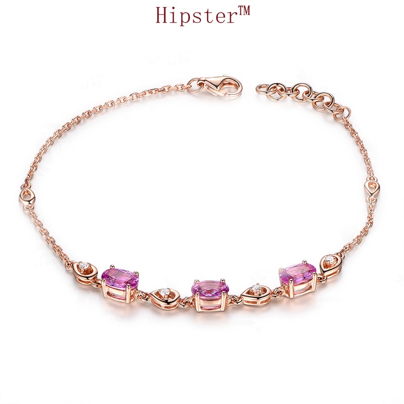 Elegant Natural Pink Gem Temperament Personality Affordable Luxury Vintage Bracelet