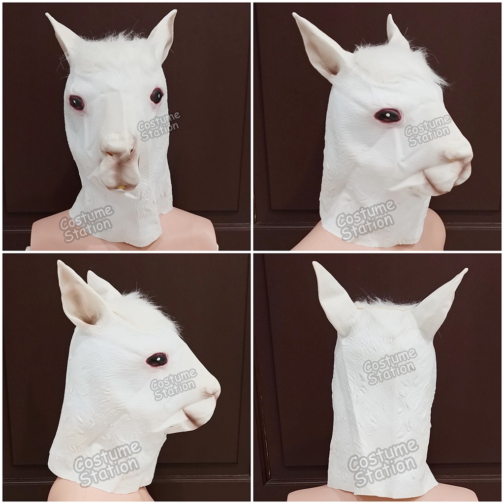 Topeng Alpaca / Mask Latex Llama Camel Animal Hewan Binatang Unta Pesta Halloween