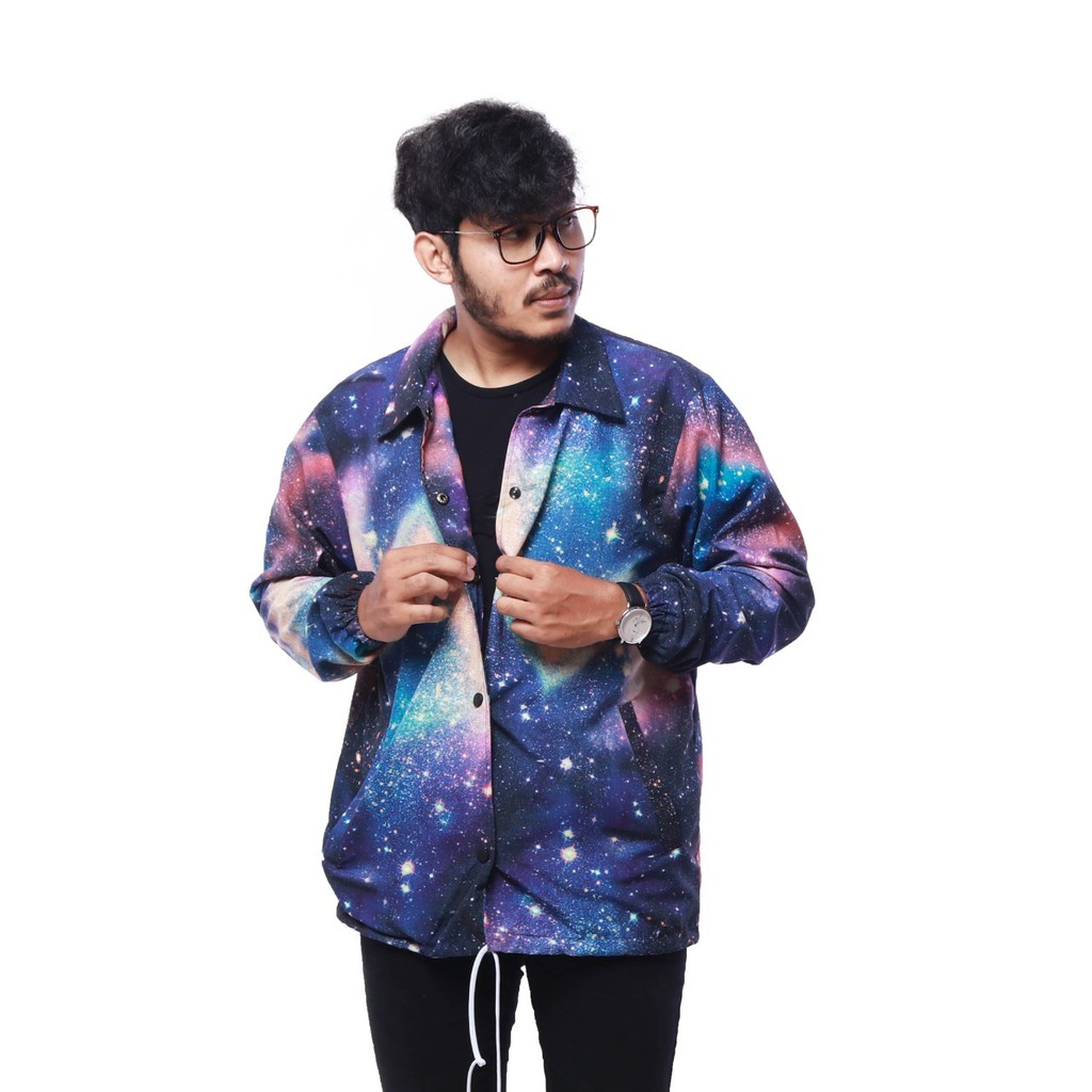 Jaket Pria Jaket Coach Fullprint Bleeding Famous Galaxy Jaket keren Terbaru Korea Style