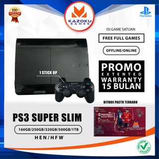 Playstation 3 Sony Super Slim Seri 4000 160GB-500GB FREE Stick FULL GAME