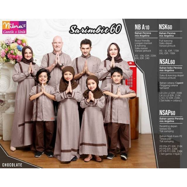 Sarimbit keluarga nibras,  sarimbit 60 coklat nibras