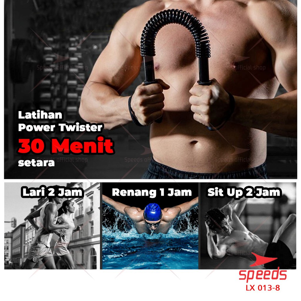 SPEEDS Power Twister 30 Kg Bar Exerciser Power Bender Workout Alat Fitness Olahraga Rumah 013-8-8