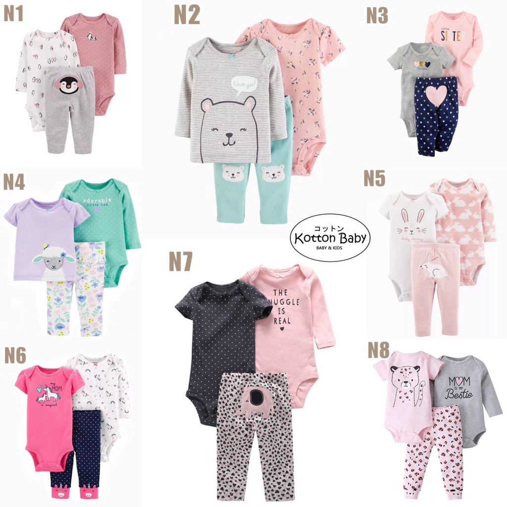 [ISI 3] 3-24bln PAKAIAN BAYI [Kualitas Impor] BAJU ANAK JUMPER JUMPSUIT ROMPER PEREMPUAN catalog ZF N