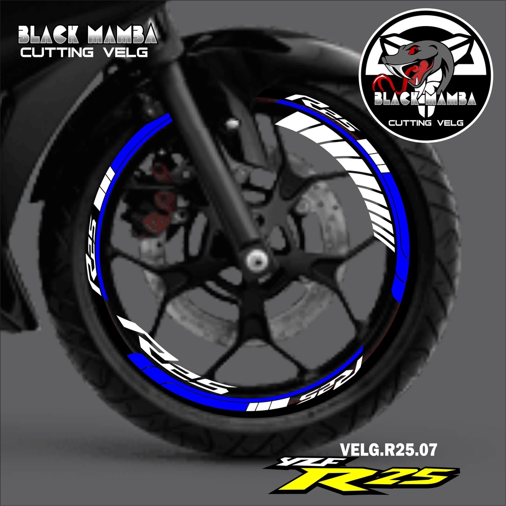 (COD) CUTTING STICKER VELG R25 - STIKER LIS LIST VARIASI BAN/VELG YAMAHA R25 07