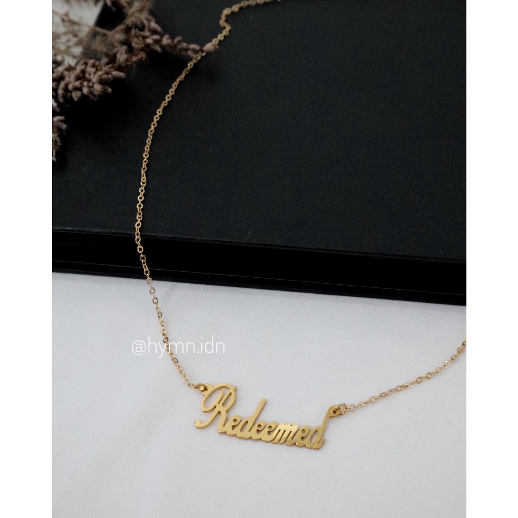Kalung rantai REDEEMED I Kalung rohani kristen salib