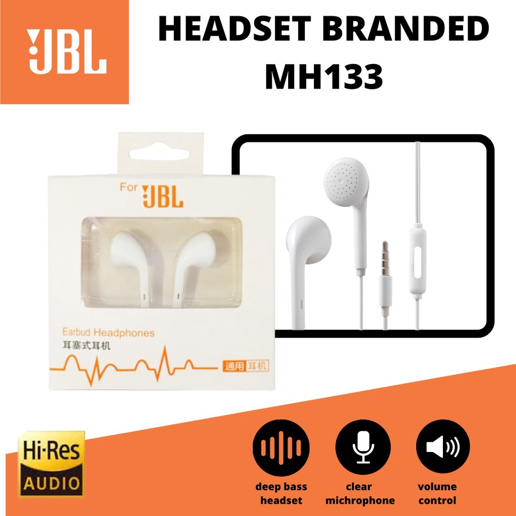 HEADSET / HANDSFREE MH-133  JBRR  PLUS MIC bisa buat semua tipe hp