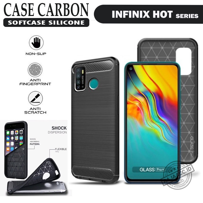CASE CARBON INFINIX Hot 9 PLAY Hot 10 Hot 10 PLAY SOFTCASE SLIM FIT CARBON SILICON HITAM HP BLACK CA