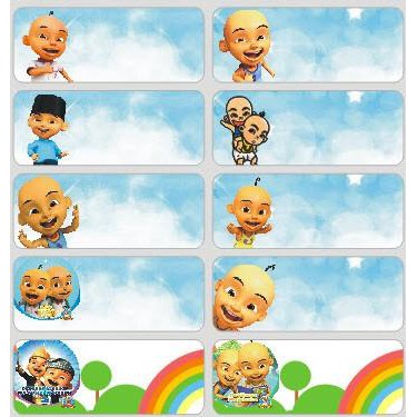 

UPIN IPIN Stiker label nama waterproof anti air murah