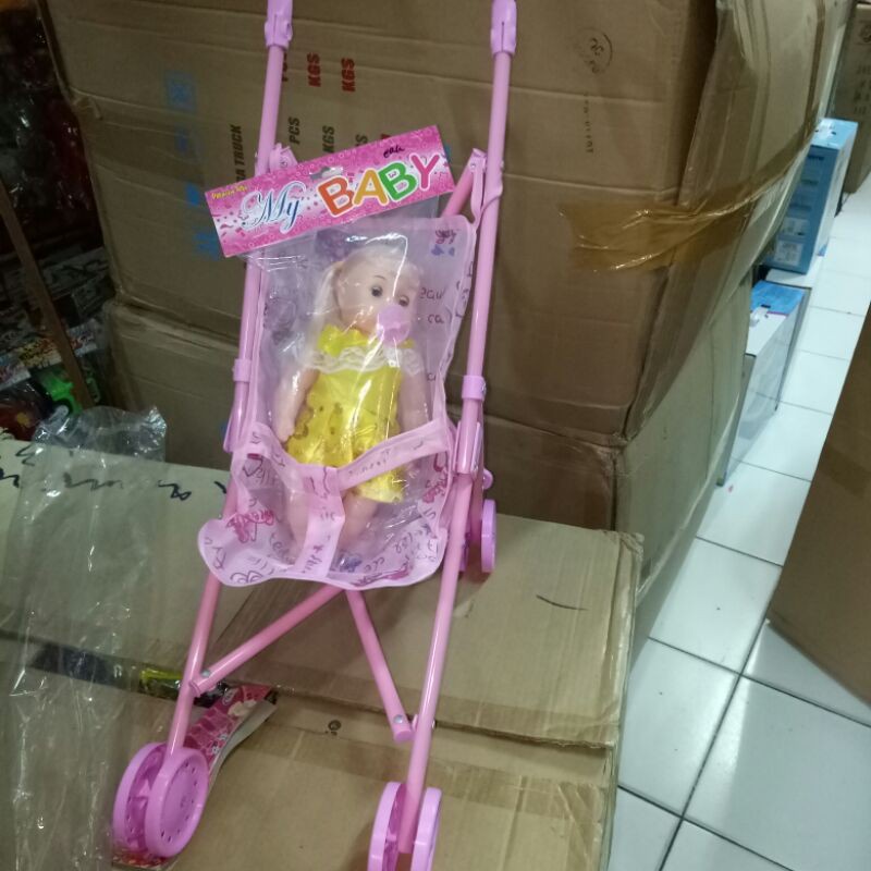 Mainan anak stroller / Dorongan boneka bayi (TANPA BONEKA)