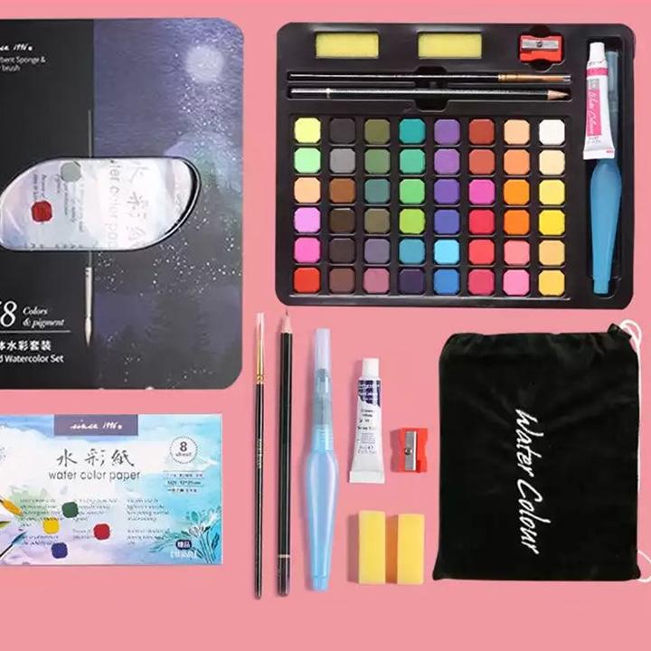 

code8e8Ds--[HOT SALE] 36/48Water Color Set - Alat Cat Air Set (Termasuk Kuas dan Kertas Gambara New