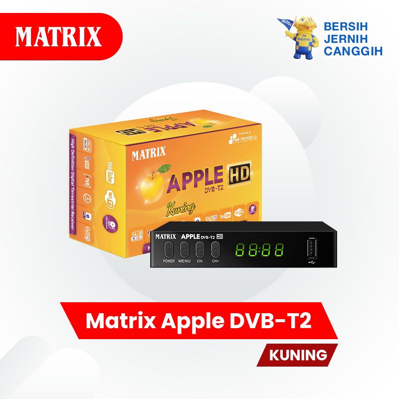 Set Top Box Matrix Set Top Box DVB T2 Apple Full HD/matrix merak kuning silver