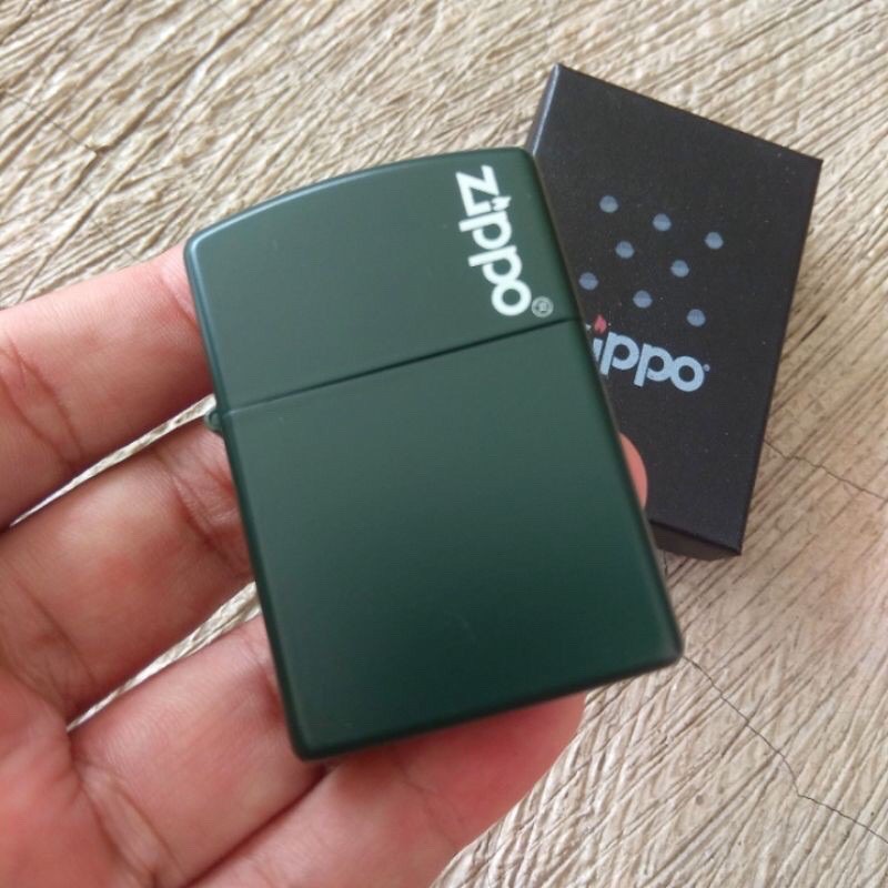 ZIPPO MATTE WARNA HIJAU TUA GRADE ORI KWALITAS PREMIUM COD